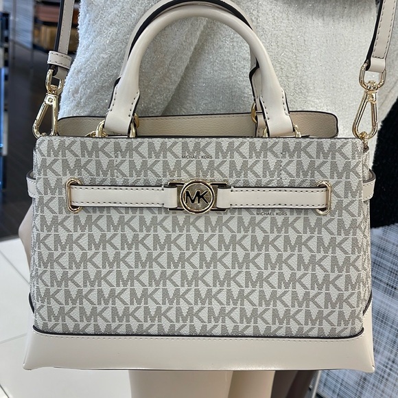 Michael Kors Reed Sm Belted Logo Satchel Crossbody CZ Bag Purse
Lt Cream Multi - Picture 4 of 16